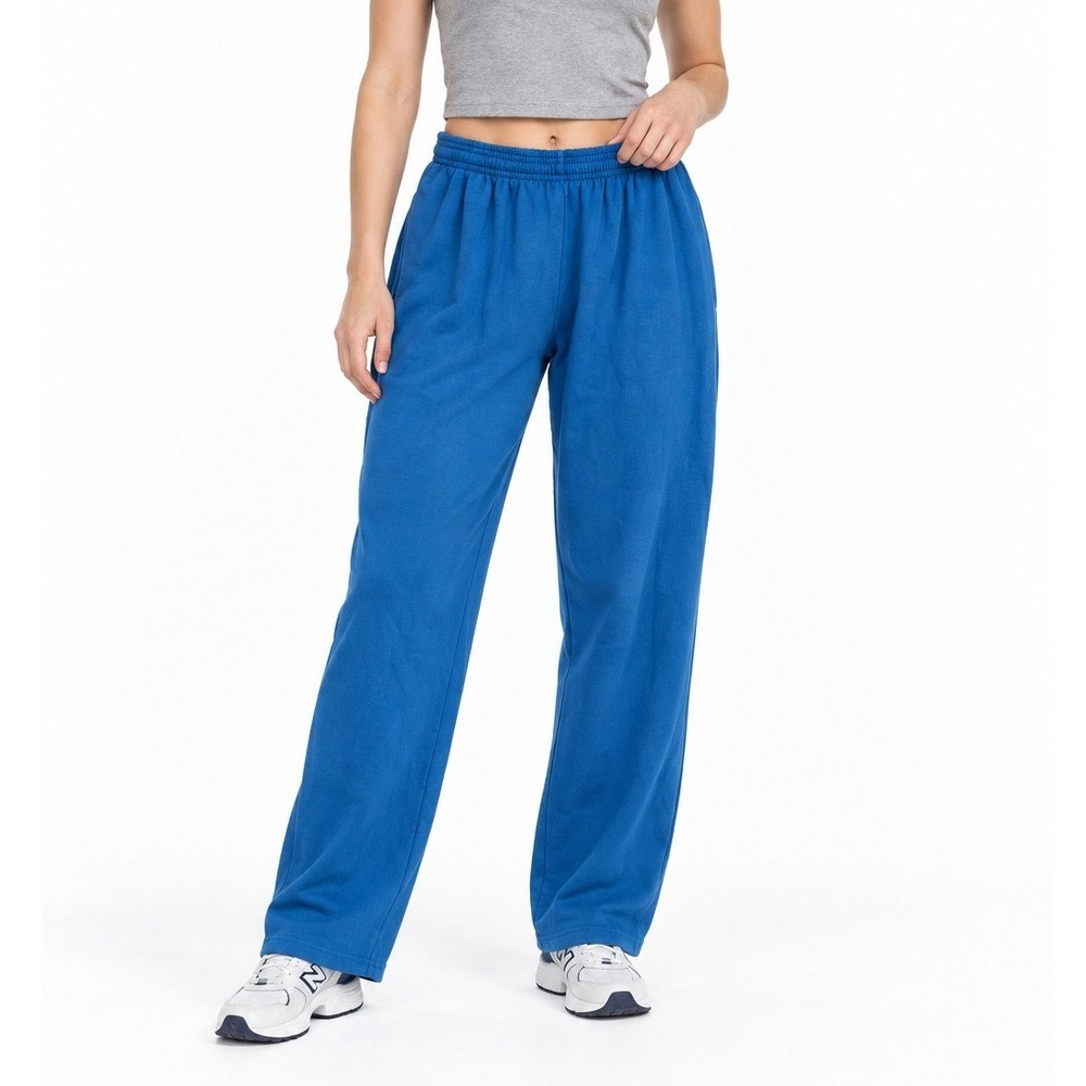 Vintage Soffe Classic Sweatpants M Blue Open Hem Cotton Fleece 90s Y2K Athletic
